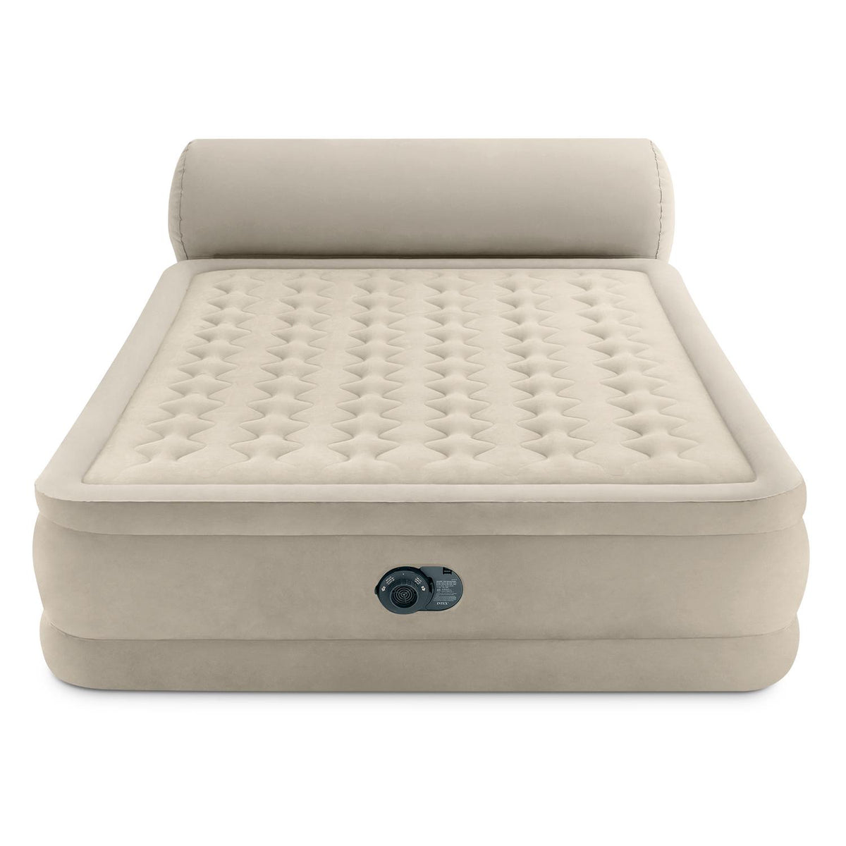 Intex Dura-Beam Queen Air Mattress with 18-Inch Headboard and Built-In Pump