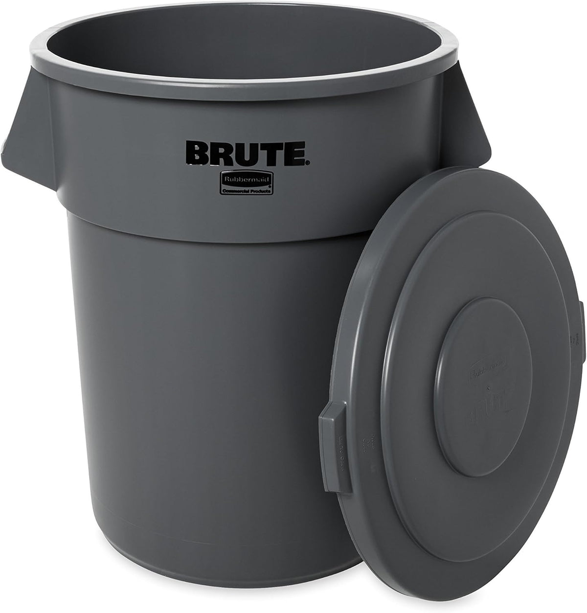 Rubbermaid Commercial BRUTE FG265400GRAY 55-Gallon Round Container Lid, Heavy-Duty Gray Utility Replacement Cover