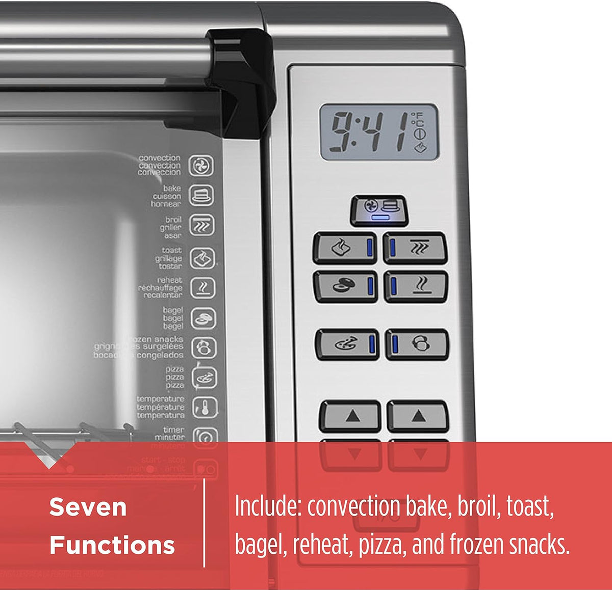 BLACK+DECKER TO3290XSBD Stainless Steel Toaster Oven, 8-Slice
