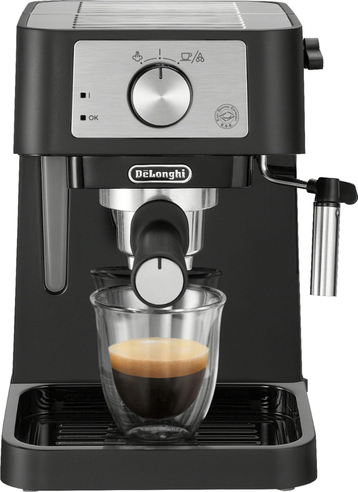 DeLonghi Stilosa EC260BK Espresso Machine with 15 Bar Pump, Black and Stainless Finish