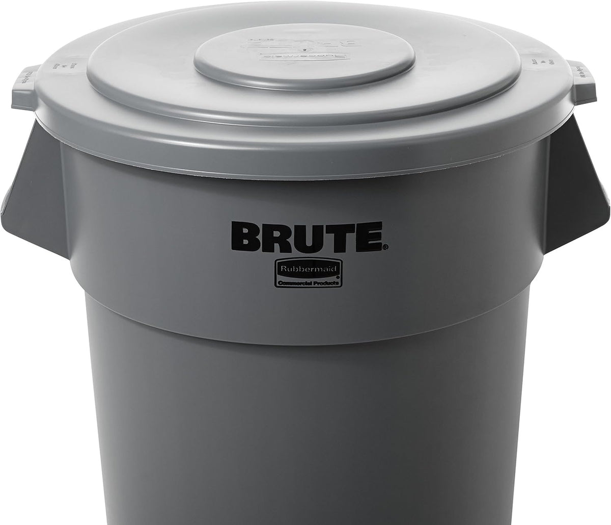Rubbermaid Commercial BRUTE FG265400GRAY 55-Gallon Round Container Lid, Heavy-Duty Gray Utility Replacement Cover