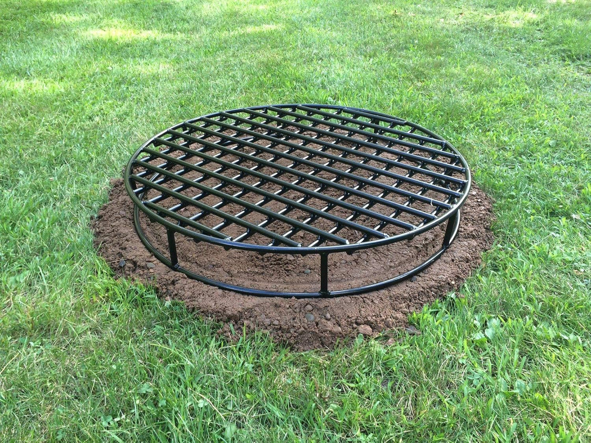 28-Inch Round Steel Fire Pit Grate by Walden, Heavy-Duty Above-Ground Support for Outdoor Firepits