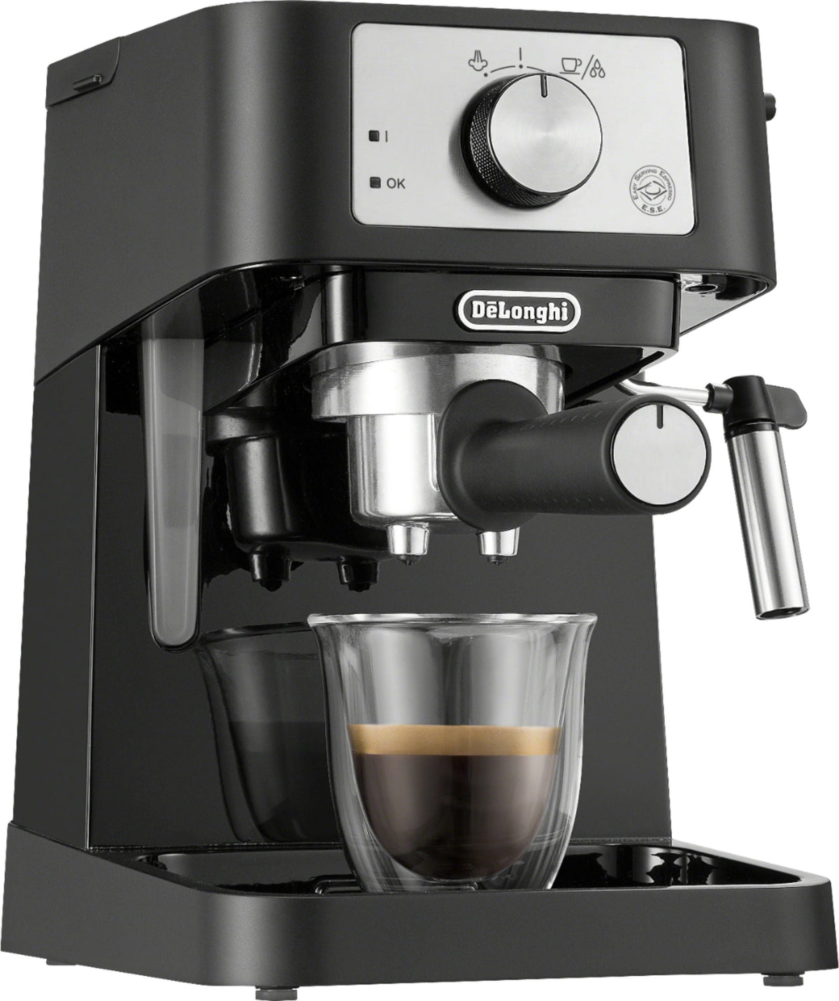DeLonghi Stilosa EC260BK Espresso Machine with 15 Bar Pump, Black and Stainless Finish